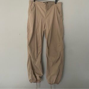 Hollister Pants Women Large Ultra High Rise Baggy Khaki Cargo